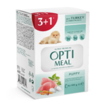 OPTIMEAL ™. Повнораціонний консервований корм для цуценят з індичкою та морквою у соусі (3+1), 0,4 кг