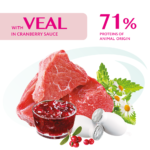 OPTIMEAL ™. Повнораціонний консервований корм для дорослих котів з телятиною у журавлиновому соусі - Зображення 2