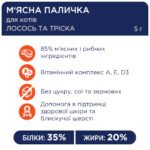 CLUB 4 PAWS М’ясна паличка преміум: ЛОСОСЬ та ТРІСКА. Ласощі для котів - Зображення 3