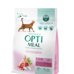 OPTIMEAL™. Повнораціонний сухий корм для дорослих котів з чутливим травленням - ягня