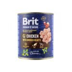 Корм вологий Brit Premium by Nature k 800 консерви для собак з куркою та курячими серцями 800 г