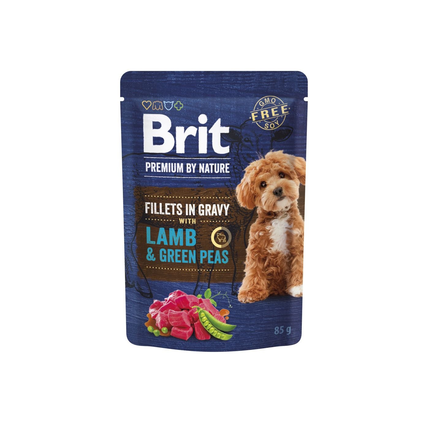 Array - 2025-12-30T173334.325 Корм вологий Brit Premium Fillets in Gravy Lamb and Green Peas д/собак малих порід філе в соусі ягня і зелений горошок 85 г - Зображення 1