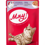 Мяу- вологий корм для дорослих котів рагу з кроликом та індичкою