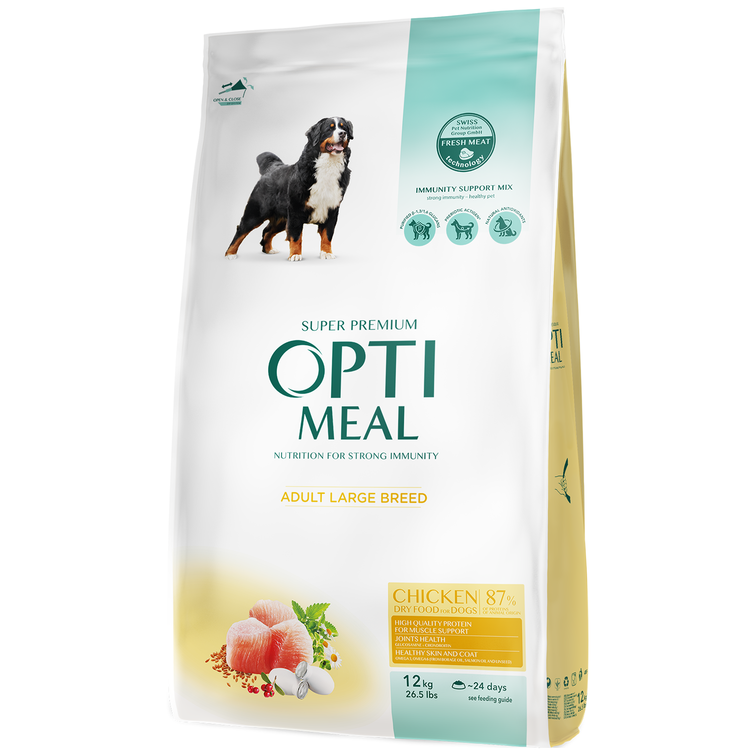 dog_ large breed_chicken_12kg OPTIMEAL™. Повнораціонний сухий корм для дорослих собак великих порід - курка - Зображення 1