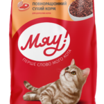 МЯУ - сухий корм з м’ясом, рисом, овочами для дорослих котів