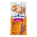 CLUB 4 PAWS ПРЕМІУМ М’ясна паличка: З високим вмістом качки та яловичини. Додатковий корм для котів