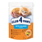 CLUB 4 PAWS Преміум для кошенят з лососем в соусі
