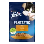 FELIX® FANTASTIC. З куркою. Шматочки у желе. Консервований порційний повнораціонний корм для дорослих котів.