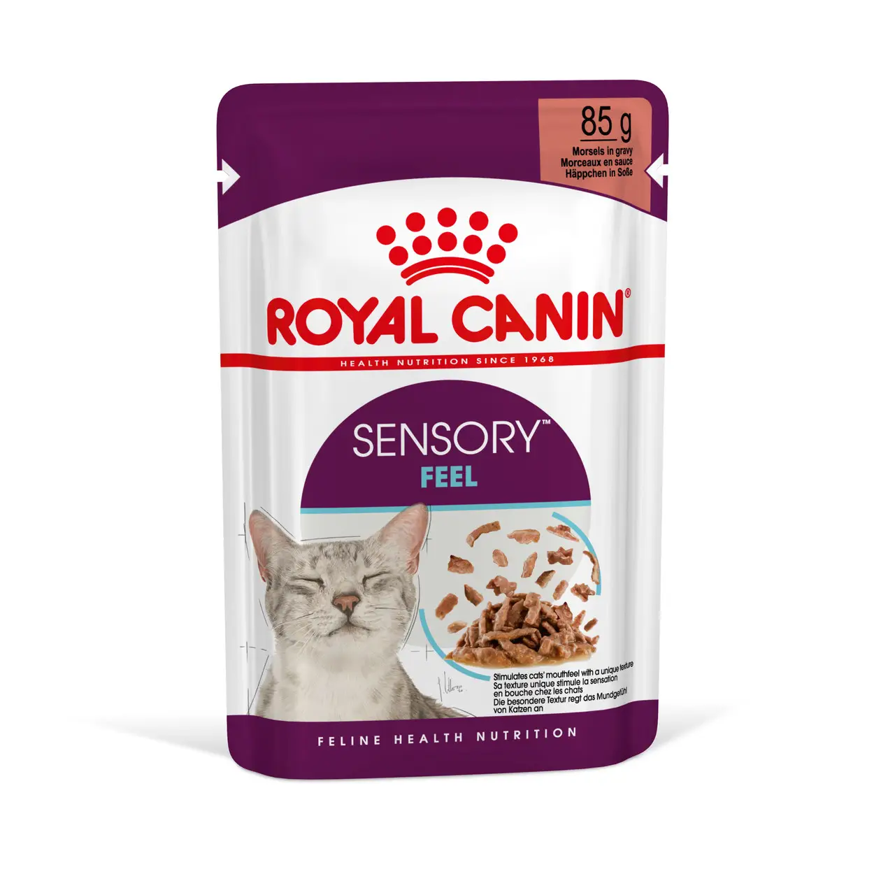 3850450572_w640_h640_3850450572 Вологий корм для дорослих котів ROYAL CANIN SENSORY FEEL GRAVY шматочки у соусі 85г, стимулює відчуття корму - Зображення 1