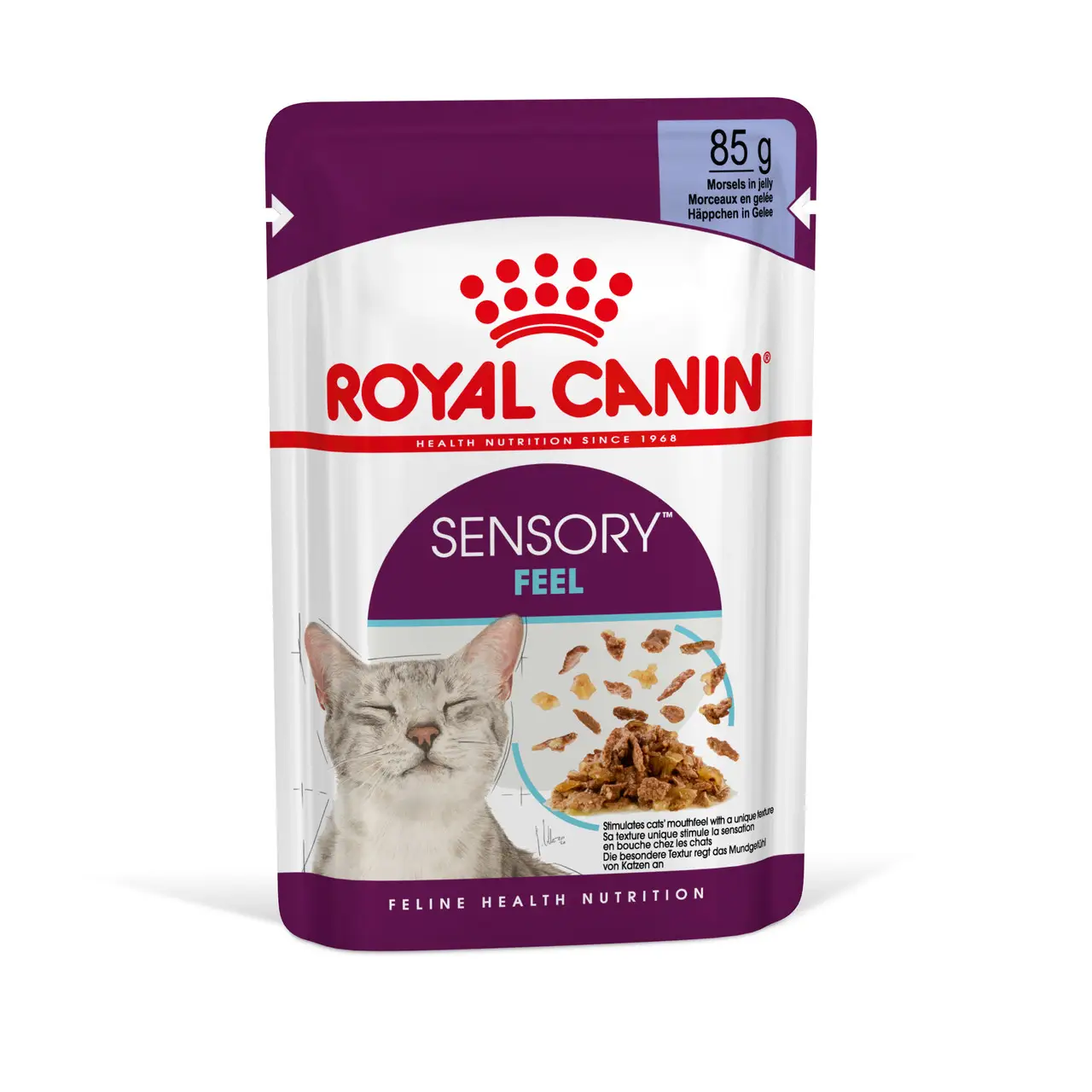 3850450581_w640_h640_3850450581 Вологий корм для дорослих котів ROYAL CANIN SENSORY FEEL JELLY шматочки у желе 85г, стимулює відчуття корму - Зображення 1