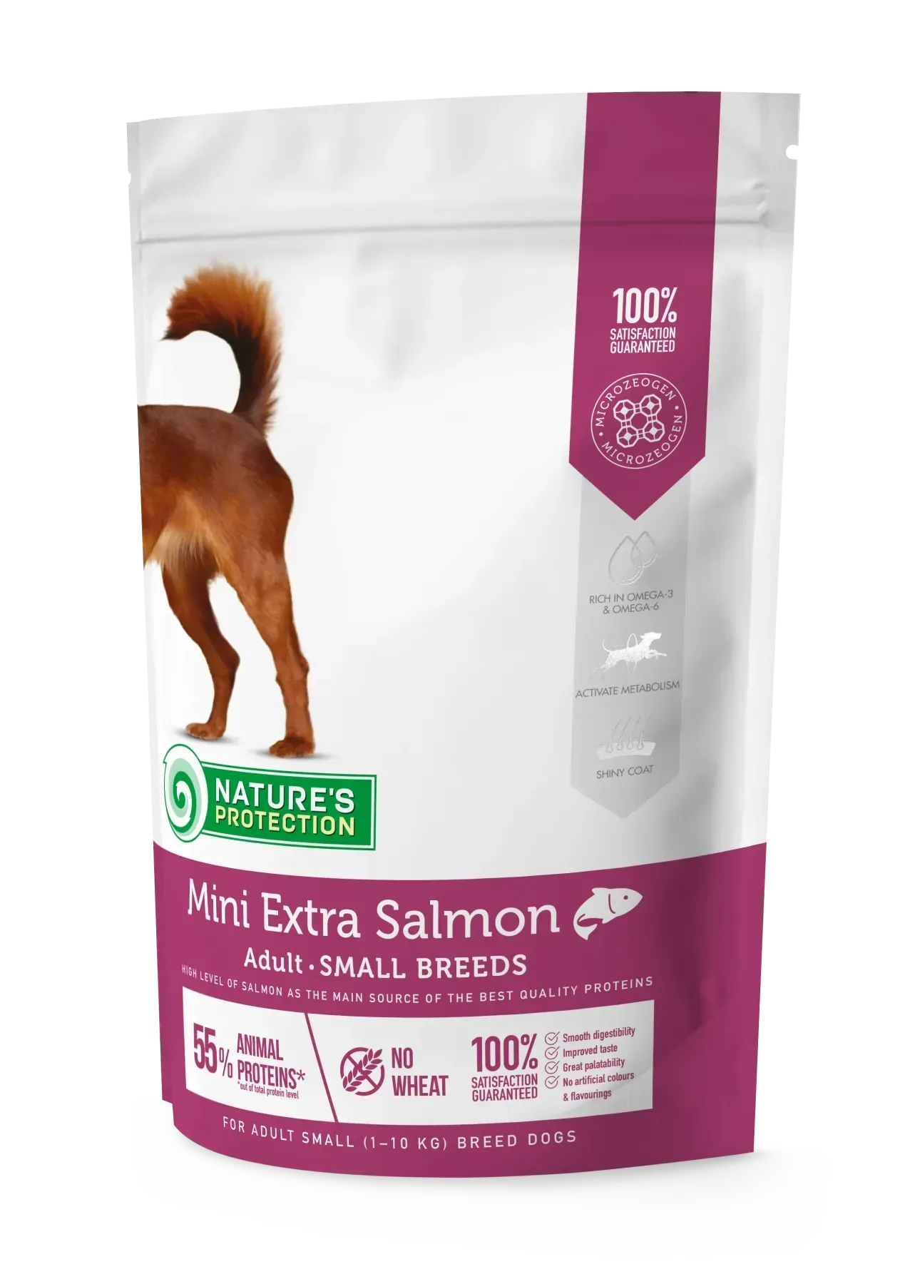 62271036299873 Nature's Protection Mini Extra Salmon Adult Small Breeds Сухий корм для дорослих собак малих порід з лососем - Зображення 1