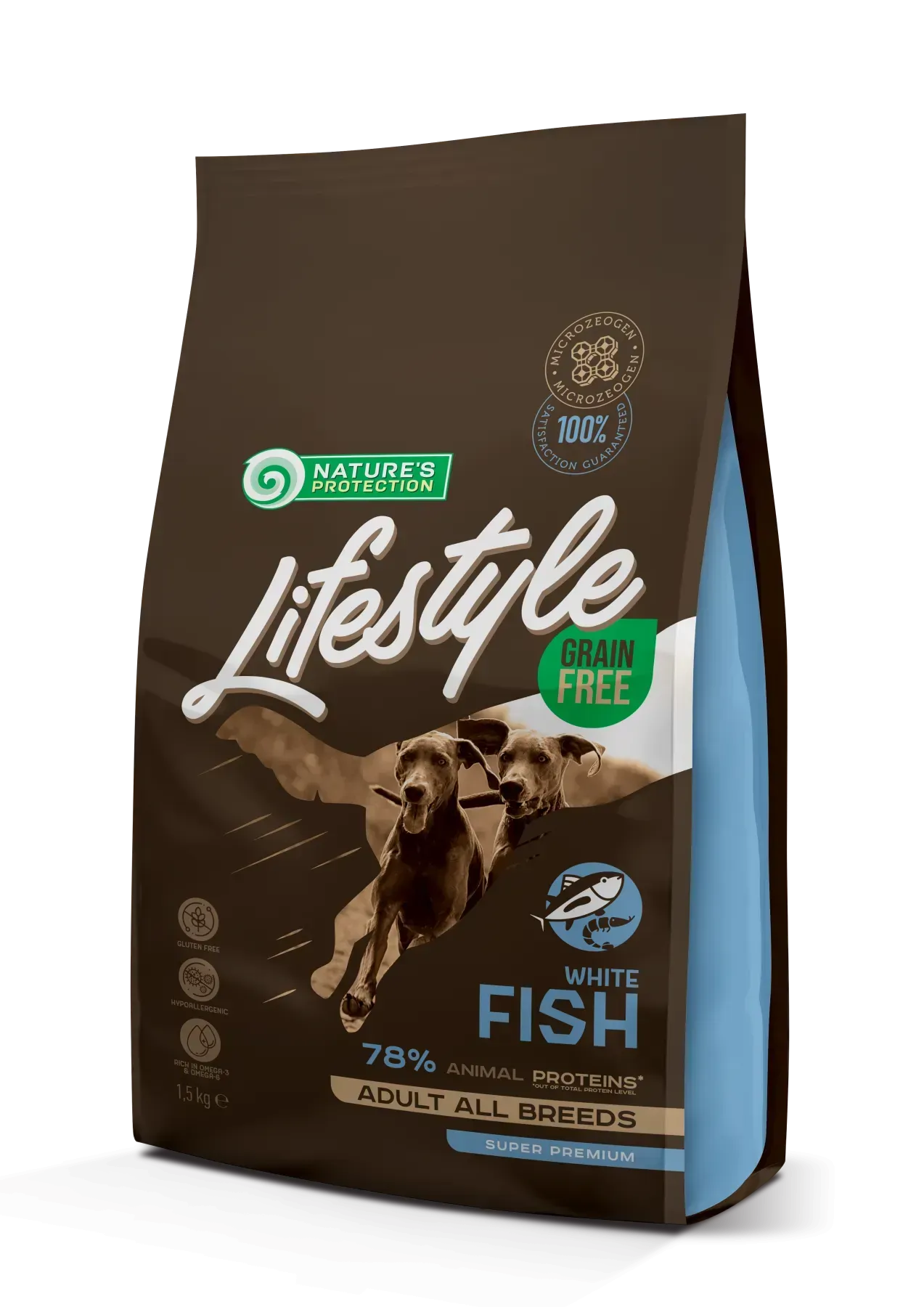 69911228502257 Nature's Protection Lifestyle Grain Free White fish Adult All Breeds Сухий беззерновий корм для собак усіх порід з білою рибою - Зображення 1