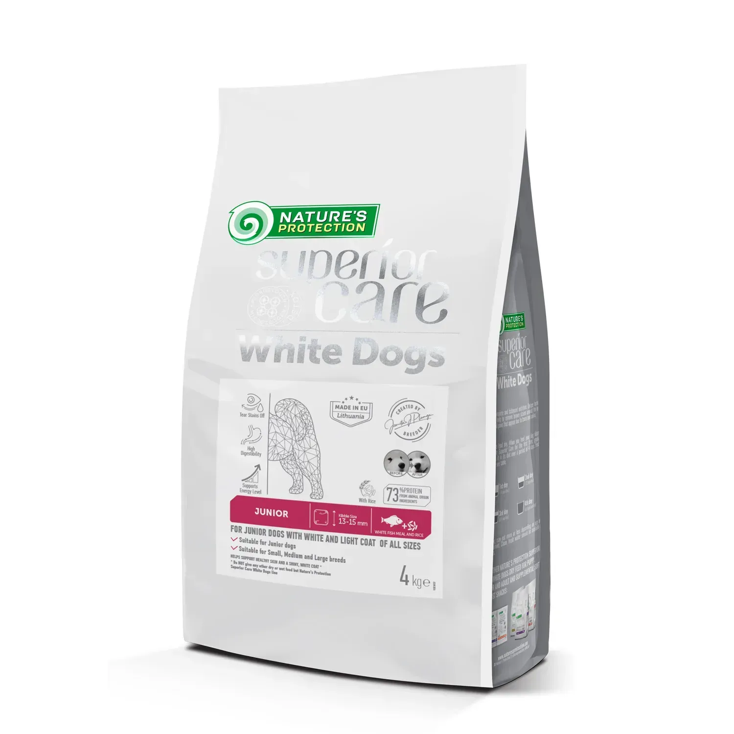 70884607477735 Nature's Protection Superior Care White Dogs White Fish Junior All Sizes Сухий корм для юніорів усіх розмірів з білою рибою - Зображення 1