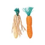 Іграшка Trixie для гризунів Кукурудза та морквина натуральні матеріали 15 см набір 2 шт