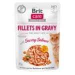 Корм вологий Brit Care Fillets in Gravy Savory Salmon д/котів філе в соусі з пікантним лососем 85 г