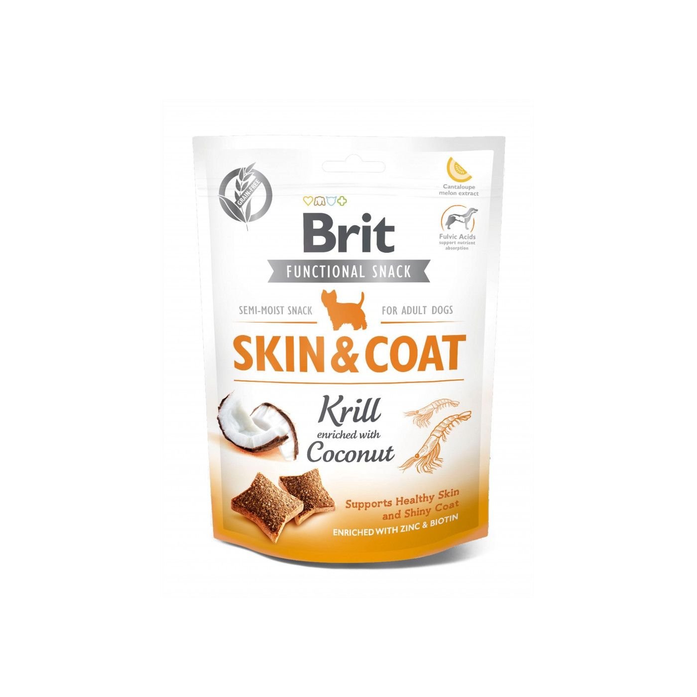 Array - 2026-01-04T125554.759 Ласощі Brit Care Functional Snack Skin and Coat для собак для здорової шкіри та шерсті з крилем та кокосом 150 г - Зображення 1