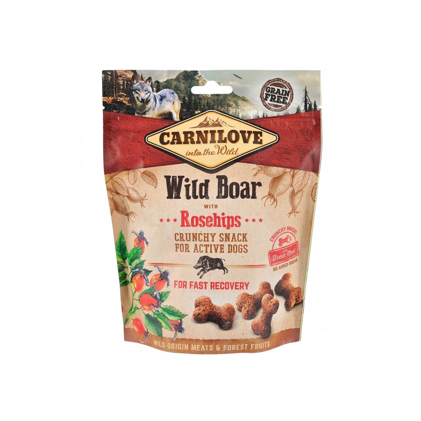 Array - 2026-01-04T142850.010 Ласощі Carnilove Dog Crunchy Snack Wild Boar with Rosehips для активних собак для швидкого відновлення з диким кабаном - Зображення 1