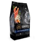 Корм сухий Savory Adult Cat Gourmand Fresh Salmon and White Fish для дорослих котів зі свіжим лососем і білою рибою