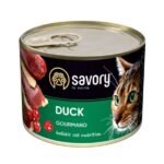 Корм вологий Savory Cat Can Adult Duck консерви для вибагливих котів з качкою 200 г