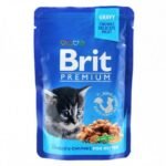 Корм вологий Brit Premium Cat Kitten Chicken Chunks pouch для кошенят з куркою 100 г