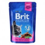 Корм вологий Brit Premium Cat Chicken and Turkey pouch для котів з куркою та індичкою 100 г