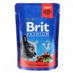 Корм вологий Brit Premium Cat Beef Stew and Peas pouch для котів з тушеною яловичиною та горошком 100 г