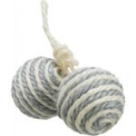 Іграшка Trixie для котів М_ячі з брязкальцем на мотузці сизаль 4,5 см - Зображення 2