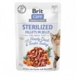Корм вологий Brit Care Fillets in Jelly Hearty Duck and Turkey Sterilized д/стерилізованих котів філе в желе з качкою та індичкою