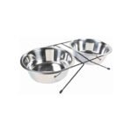 Миска Trixie для собак подвійна на підставці металева 2х2,8 л 24 см
