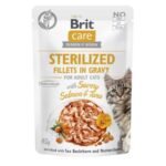 Корм вологий Brit Care Fillets in Gravy Savory Salmon and Tuna Sterilized д/стерилізованих котів філе в соусі з лососем і ту