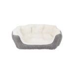 Лежак Trixie для собаки Davin в смужку з наповнювачем із флісу сірий плюш/фліс 60х45 см