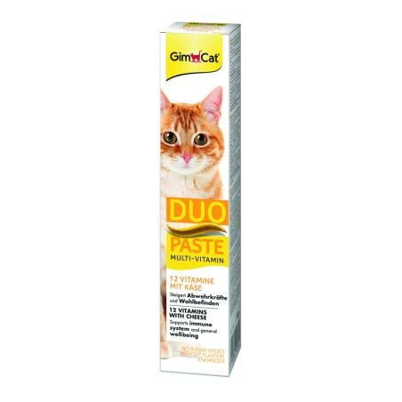 Array Паста GimCat DUO PASTE Multi-vitamin 12 vitamins with cheese для котів усіх порід 12 вітамінів та сир 50г - Зображення 1
