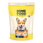 Повнораціонний сухий корм Home Food для дорослих собак DOG ADULT MEDIUM Здорова шкіра та блиск шерсті Індичка та лосось 1,6 кг