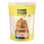 Повнораціонний сухий корм Home Food для дорослих собак DOG ADULT MINI Здорова шкіра та блиск шерсті Індичка та лосось 0,7 кг