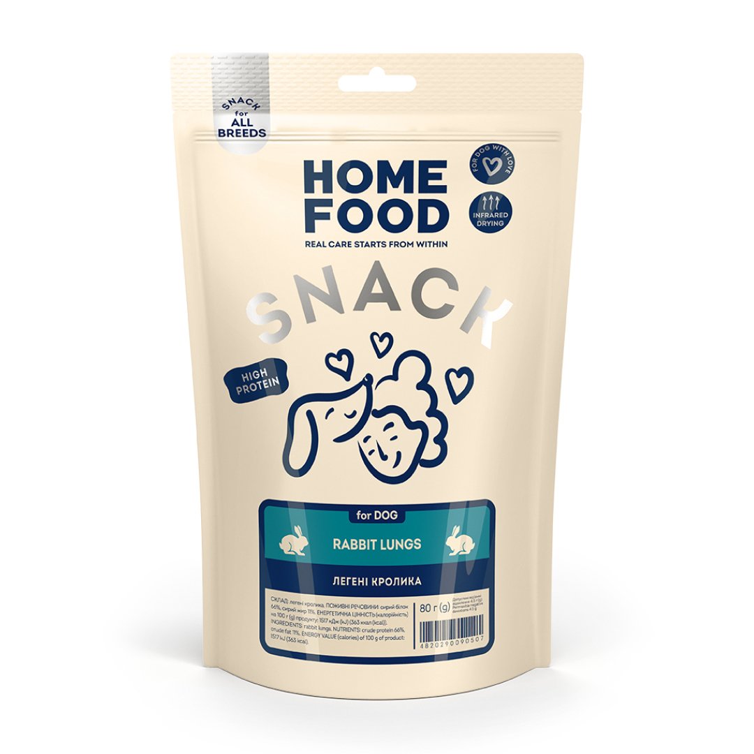 4820290090507 Ласощі для собак Home Food для собак Легені кролика - Зображення 1