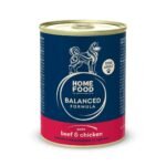 Консервований корм Home Food паштет для дорослих собак з яловичиною та куркою 360г