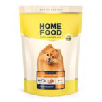 Повнораціонний сухий корм Home Food для дорослих собак DOG ADULT MINI Здорова шкіра та блиск шерсті Індичка та лосось 1,6 кг