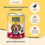 Консервований корм Home Food беззерновий паштет для дорослих собак з качкою 360г - Зображення 2