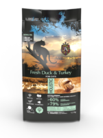 Беззерновий корм Ambrosia Grain free зі свіжою качкою та індичкою для літніх та стерилізованих кішок 5кг