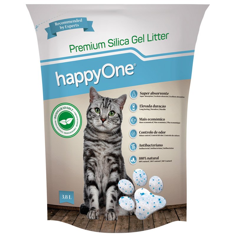 happyone_silica_5600760440617 Наповнювач силікагелевий happyOne Premium для туалету кішок 3,8л - Зображення 1