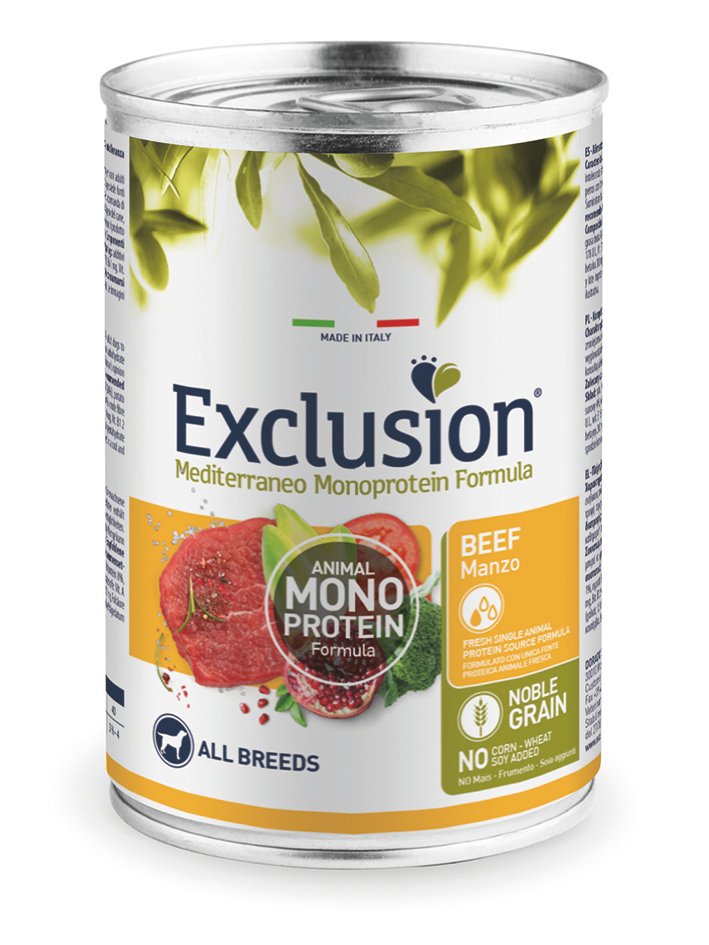 Set of mockups. White blank tincan silver and gold metal Tin Can Консерви для дорослих собак всіх порід з яловичиною Exclusion Adult Beef 400г - Зображення 1