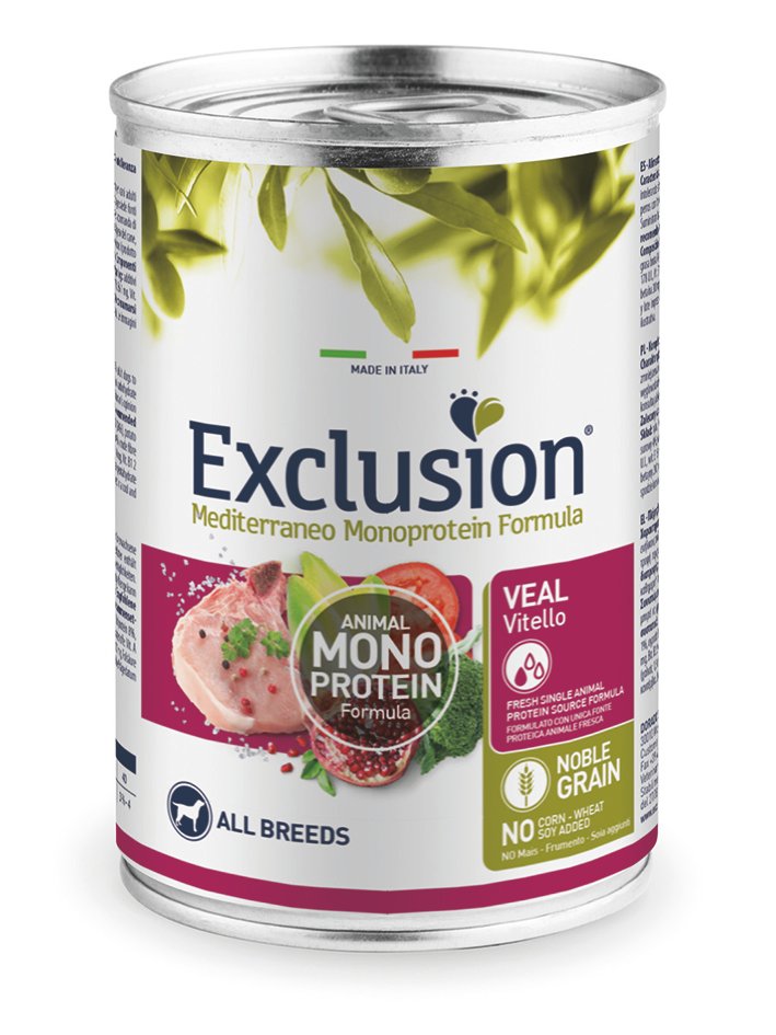 Set of mockups. White blank tincan silver and gold metal Tin Can Консерви для дорослих собак всіх порід з телятиною Exclusion Adult Veal 400г - Зображення 1