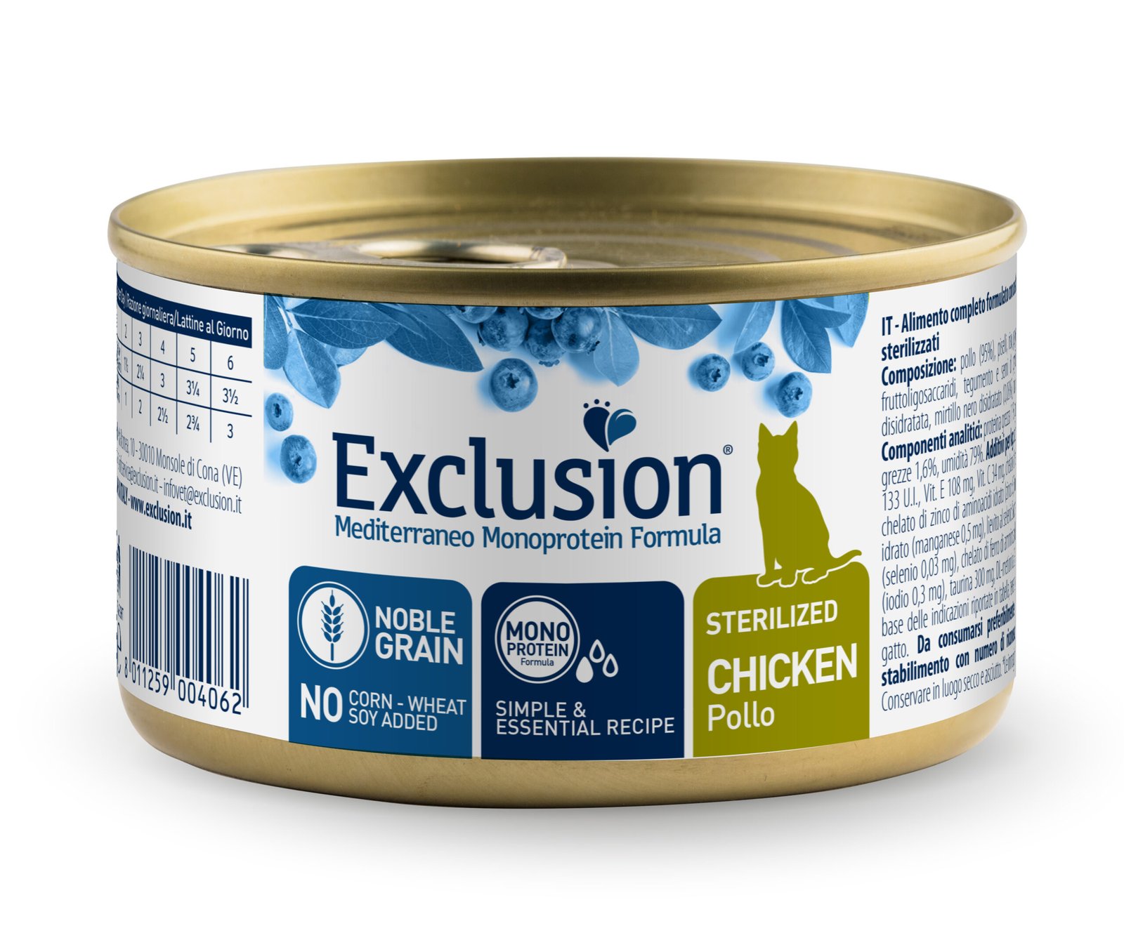 Set of mockups. White blank tincan silver and gold metal Tin Can Консерви для стерилізованих котів з куркою Exclusion Sterilized Chicken 85г - Зображення 1