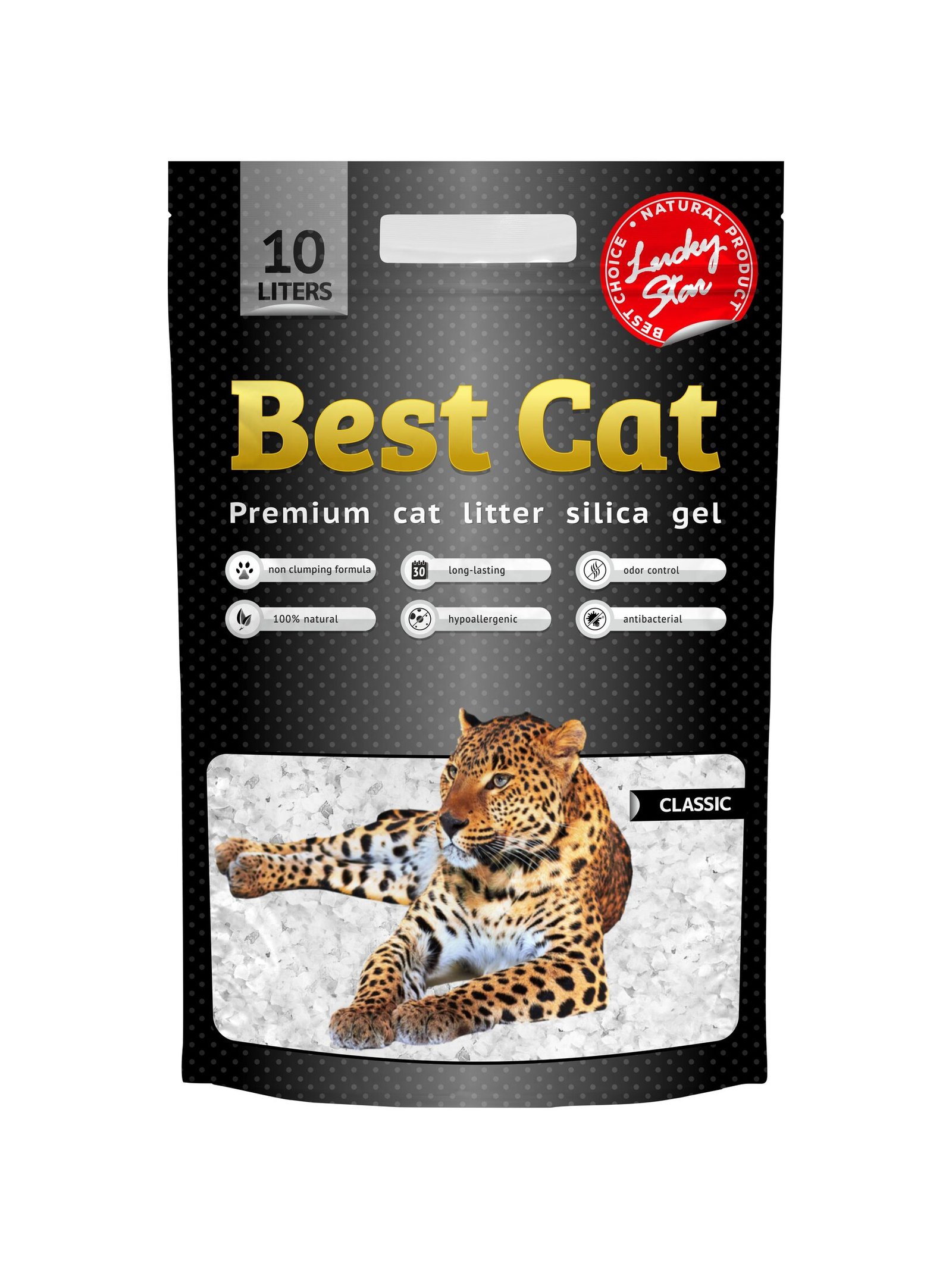 10270827 Силікагелевий наповнювач Best Cat White Lucky Star, 10 л - Зображення 1