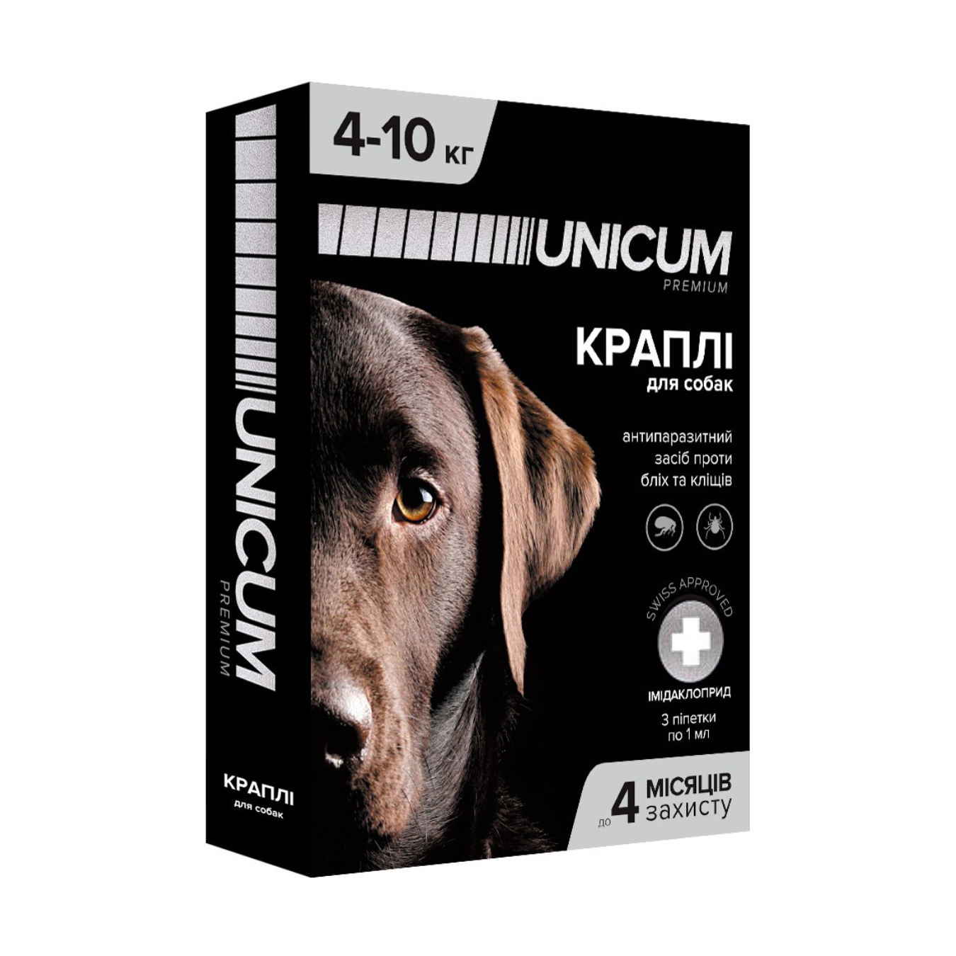 24679616 Краплі від бліх та кліщів на холку для собак Unicum premium 4-10 кг (імідаклоприд) | 1 піпетка - Зображення 1