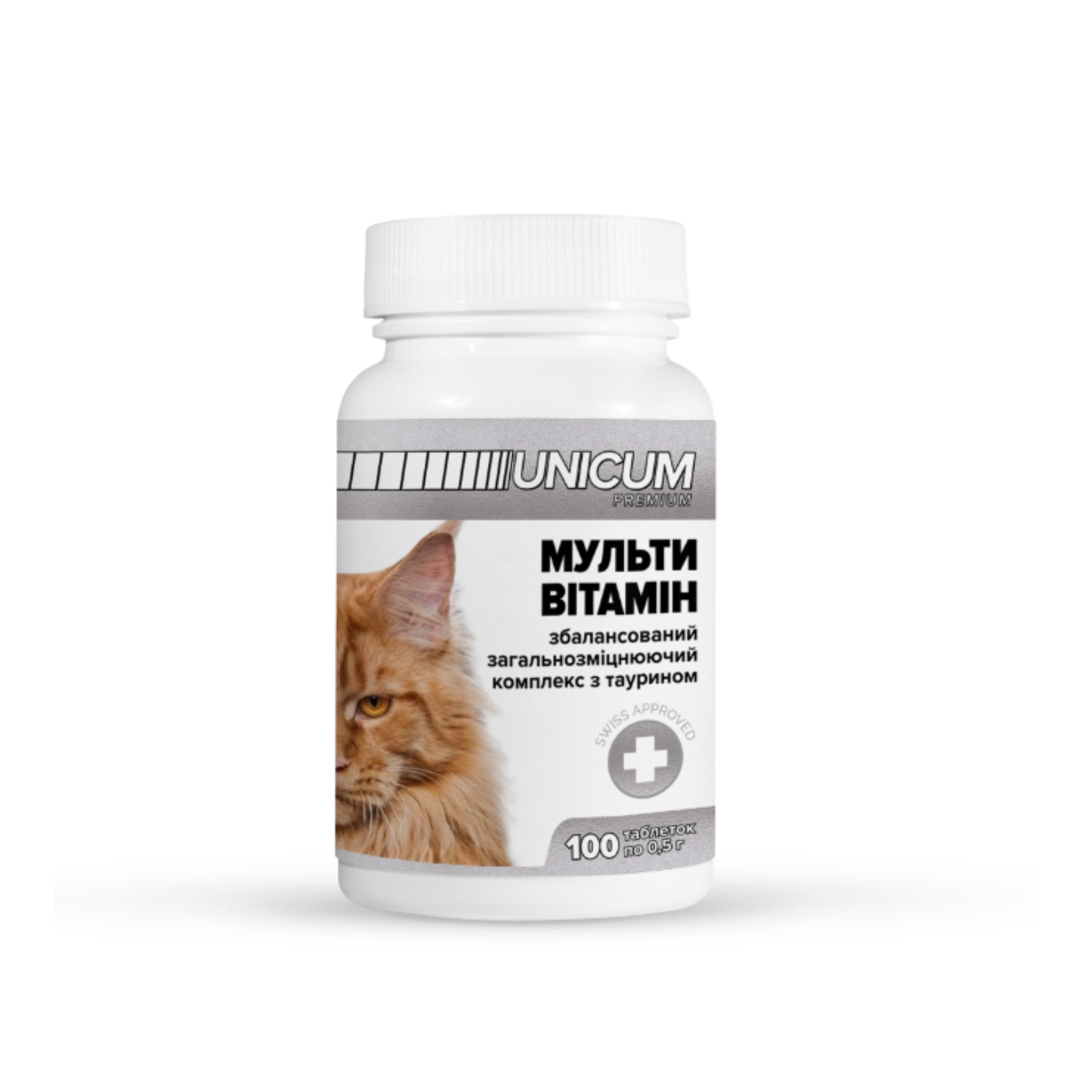 29554356 Вітаміни UNICUM premium для котів мультивітамін | 100 табл. (50 г) - Зображення 1