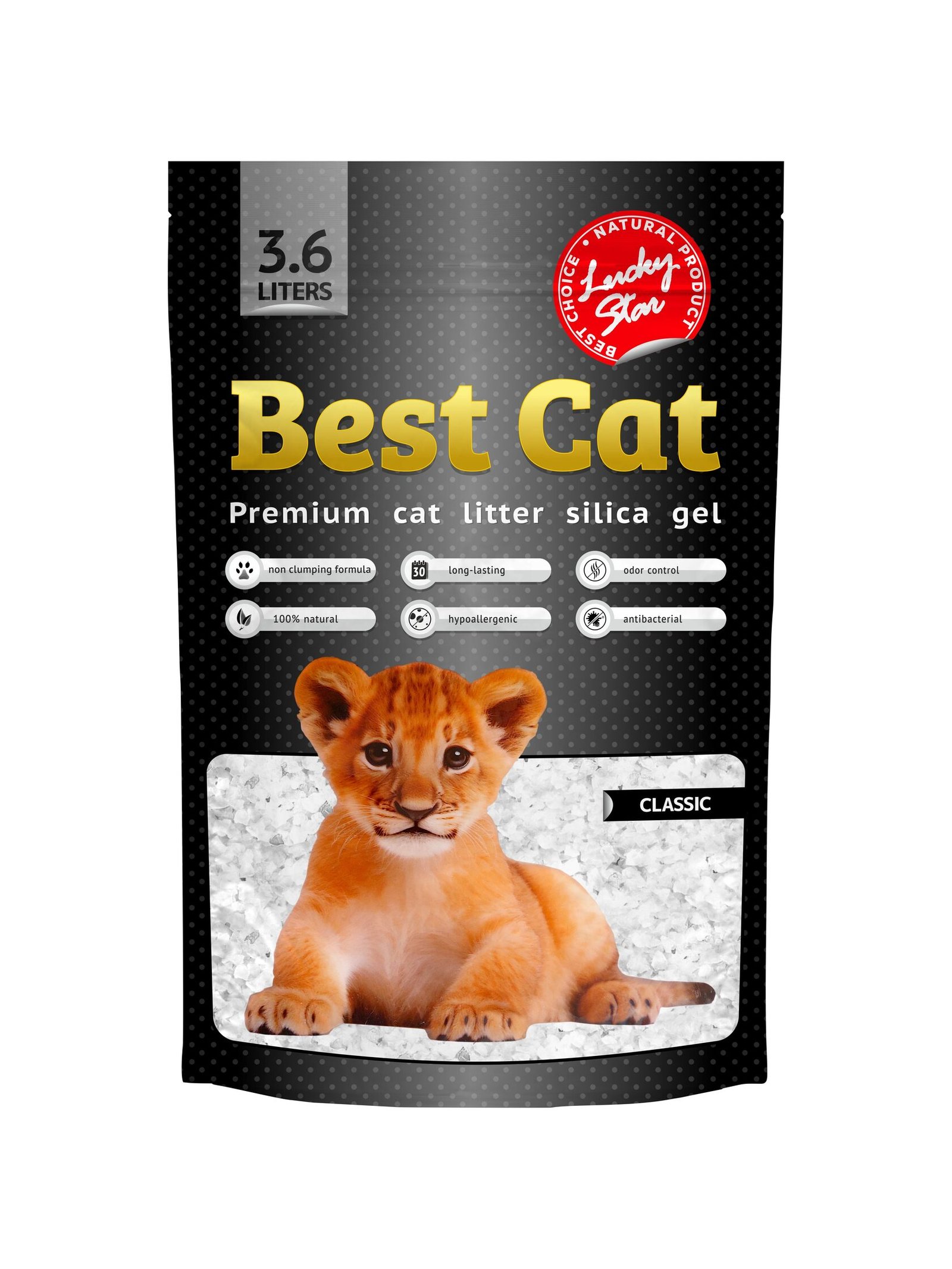 35023221 Силікагелевий наповнювач Best Cat White Lucky Star, 3,6 л - Зображення 1