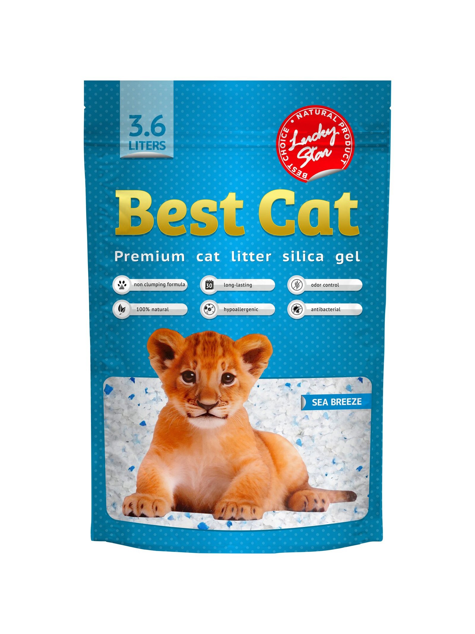 39465189 Силікагелевий наповнювач Best Cat Blue Lucky Star, 3,6 л - Зображення 1