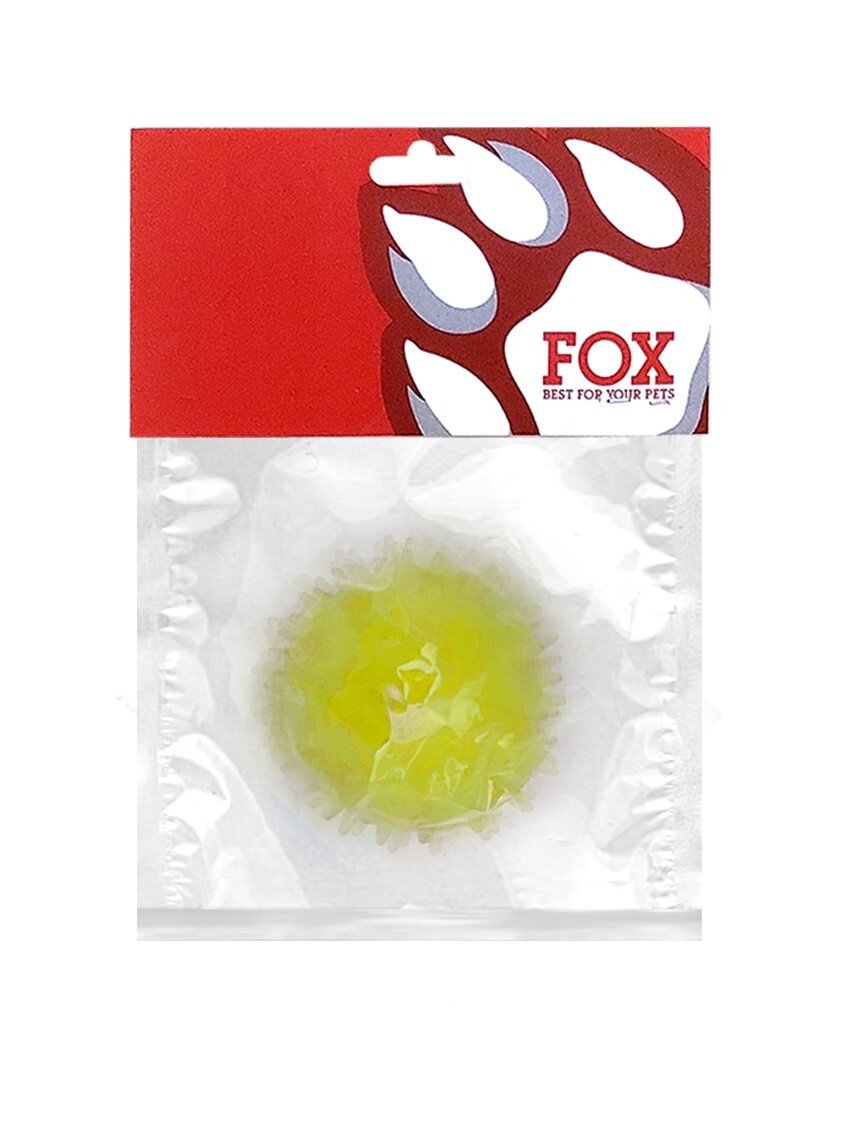 45269781 Іграшка для собак Fox м'яч із шипами жовтий із запахом ванілі, 6 см - Зображення 1