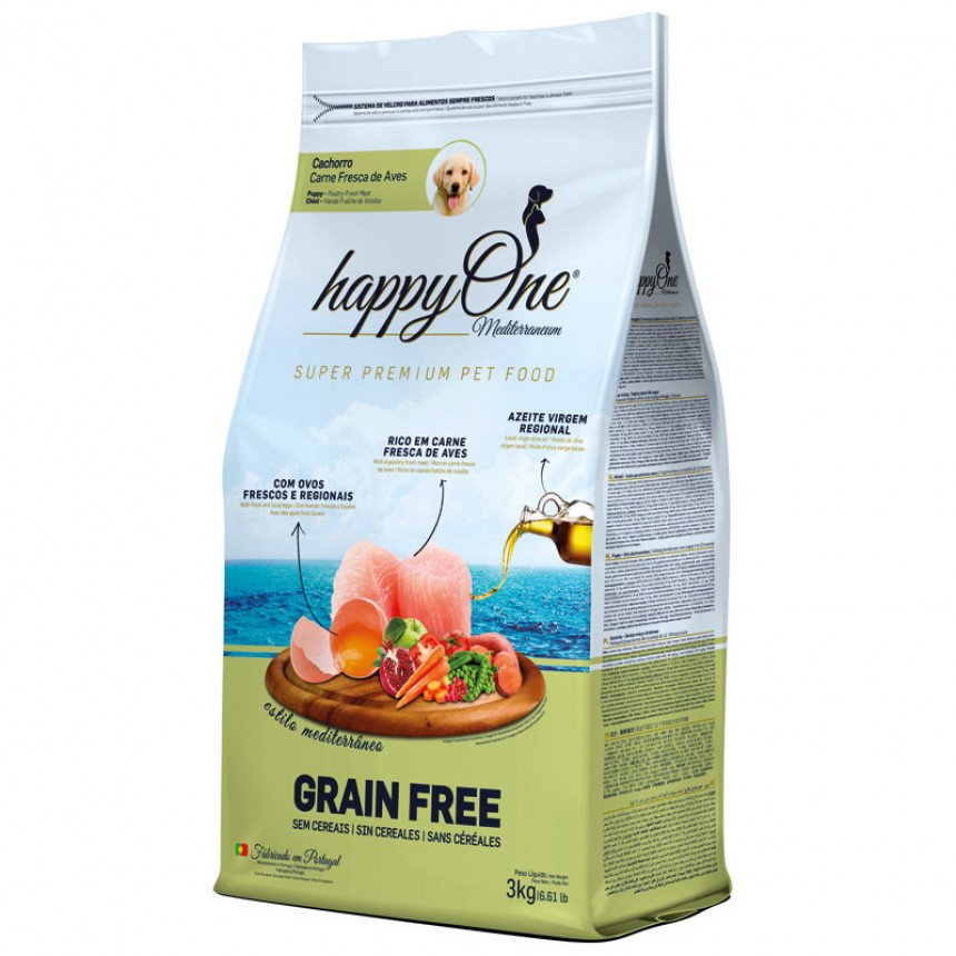 5600760440525 Сухий корм happyOne Mediterraneum Puppy Fresh Meat для цуценят - годуючих собак зі свіжим м'ясом 3кг - Зображення 1